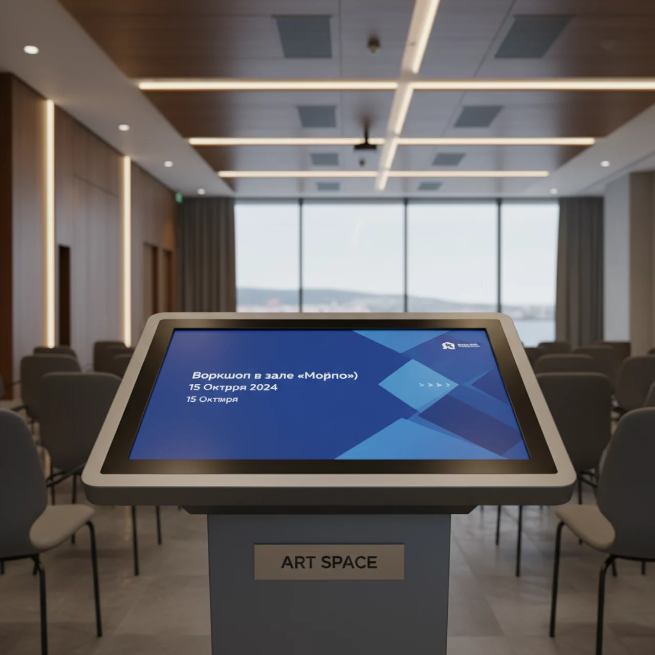 Аренда Интерактивной трибуны BM Alibi Baikal PRO 27 дюймов в зале «Чайка» (Морпорт) — ART SPACE