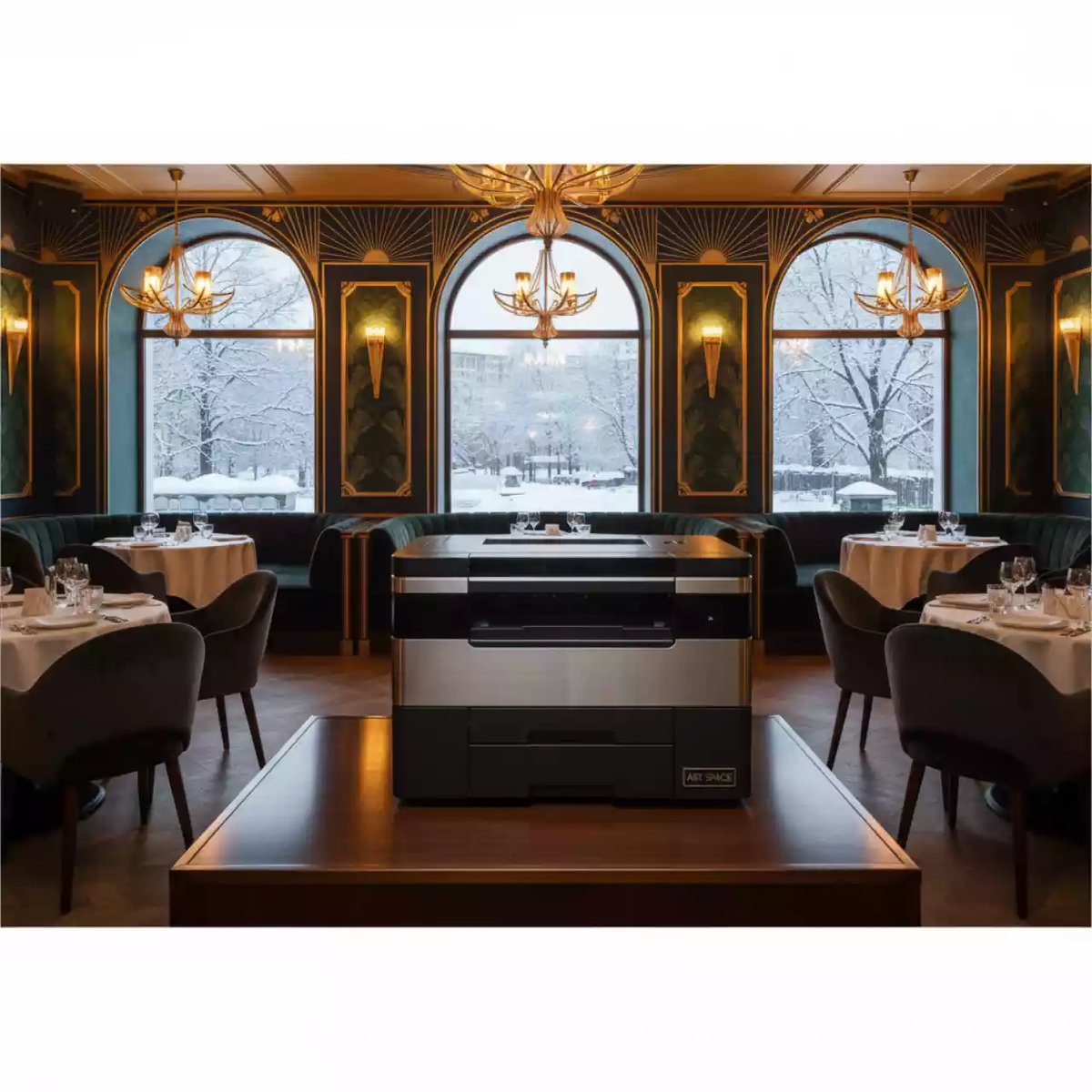 Аренда Инженерная система МФУ HP PageWide XL 4600 в ресторане «Паруса» — ART SPACE