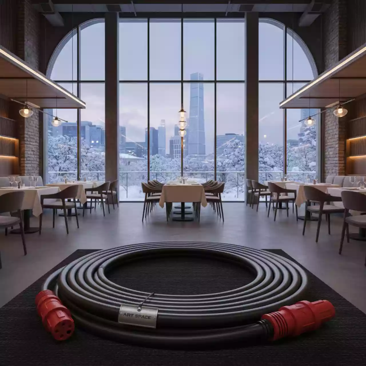 Аренда Кабель силовой удлинитель 380 В 20 м в ресторане «Высота 5642» — ART SPACE