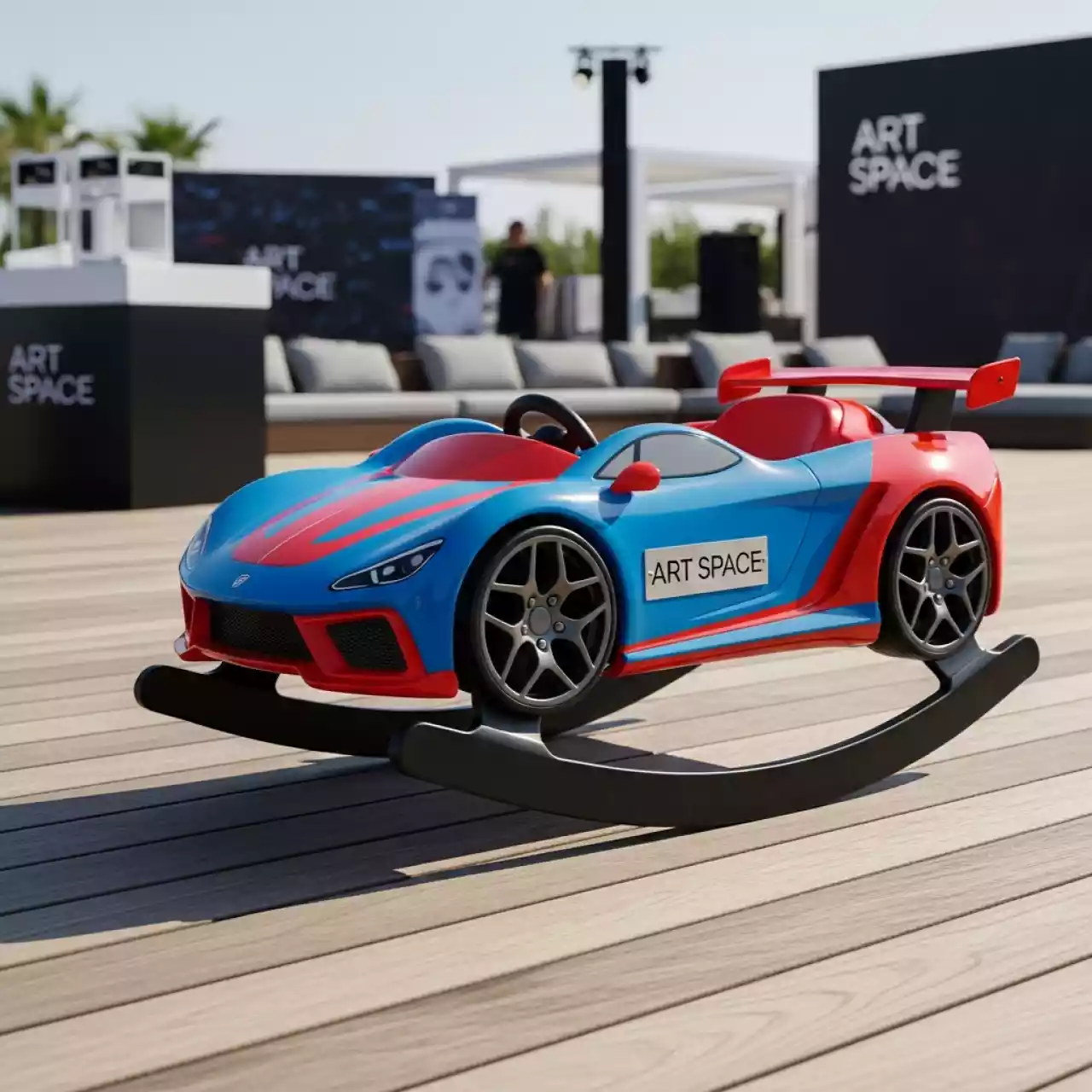 Аренда Качалка детская гоночная машинка в пляжном комплексе VinoGrad — ART SPACE