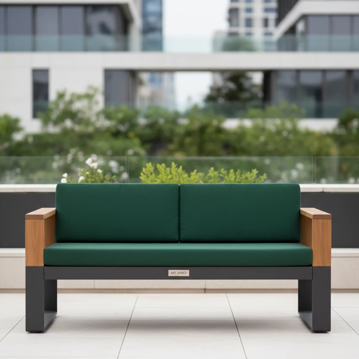 Аренда Качели Malmo антрацит зеленый алюминий тик в Mantera Supreme — ART SPACE