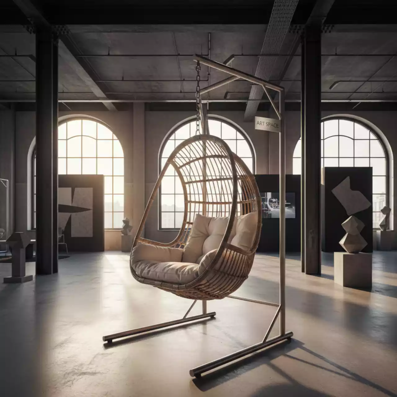 Аренда Качели плетеные с подушкой Ludo в Stella di Mosca — ART SPACE