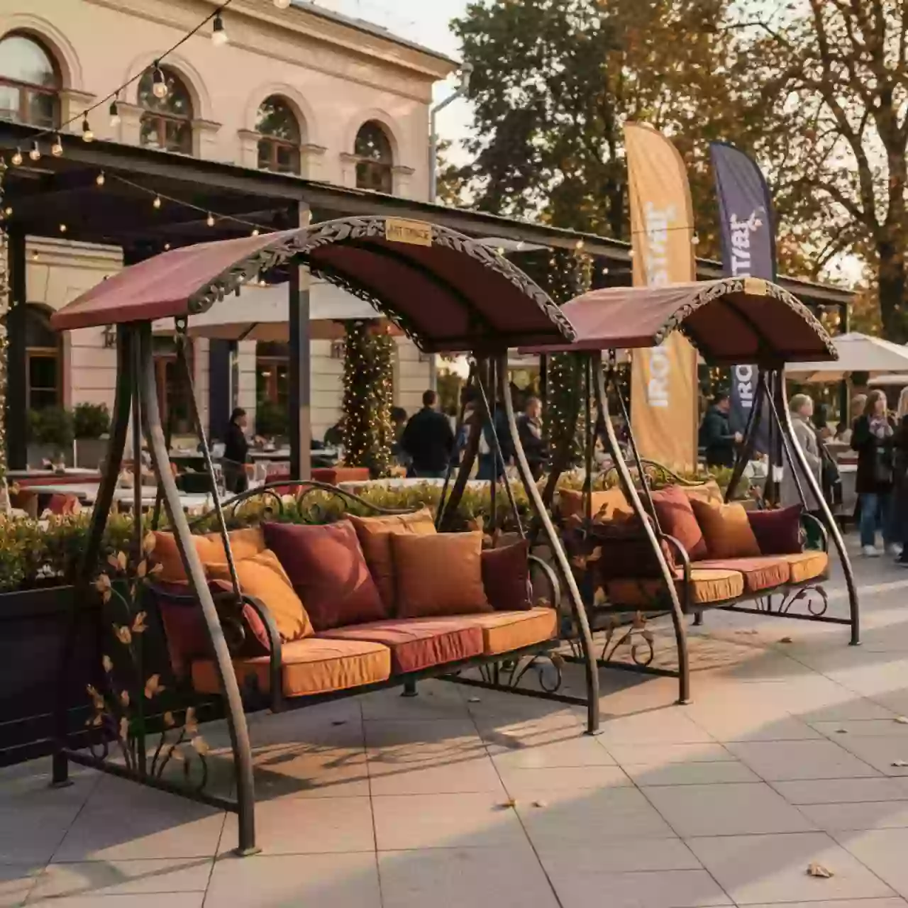 Аренда Качели садовые двухместные Марио С1264 в ресторане «Сыроварня» — ART SPACE