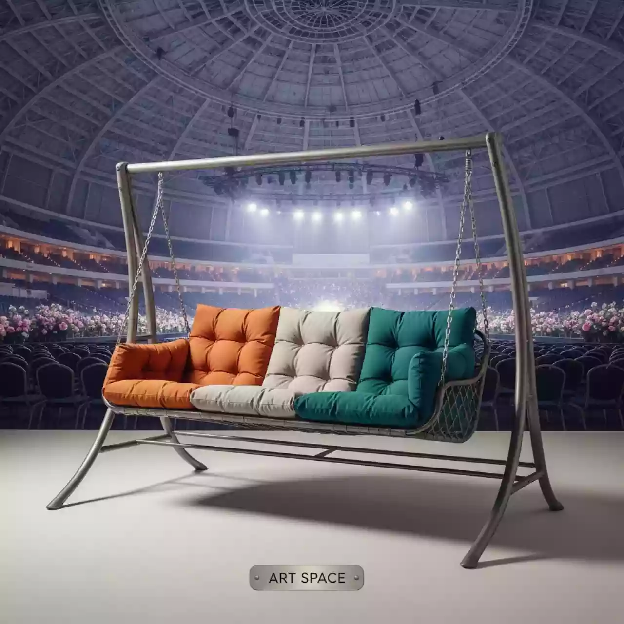 Аренда Качели садовые «Варна тафтинг» трехместные в ледовом дворце «Большой» — ART SPACE