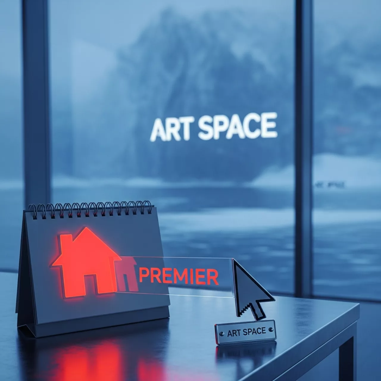 Аренда Календарные курсоры домики на жесткой ленте красные ПРЕМЬЕР 180 230 мм в ресторане «Voda» — ART SPACE