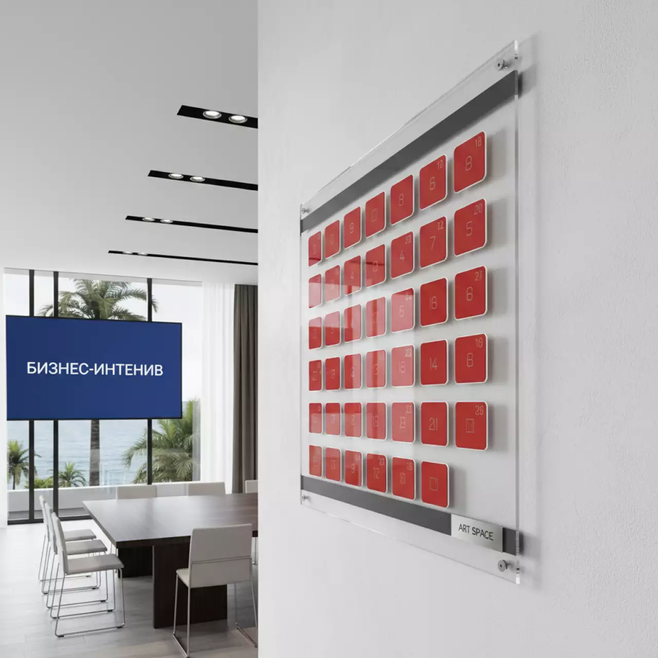 Аренда Календарные курсоры на жесткой ленте 297x300 мм красные в Mercure Сочи Центр — ART SPACE