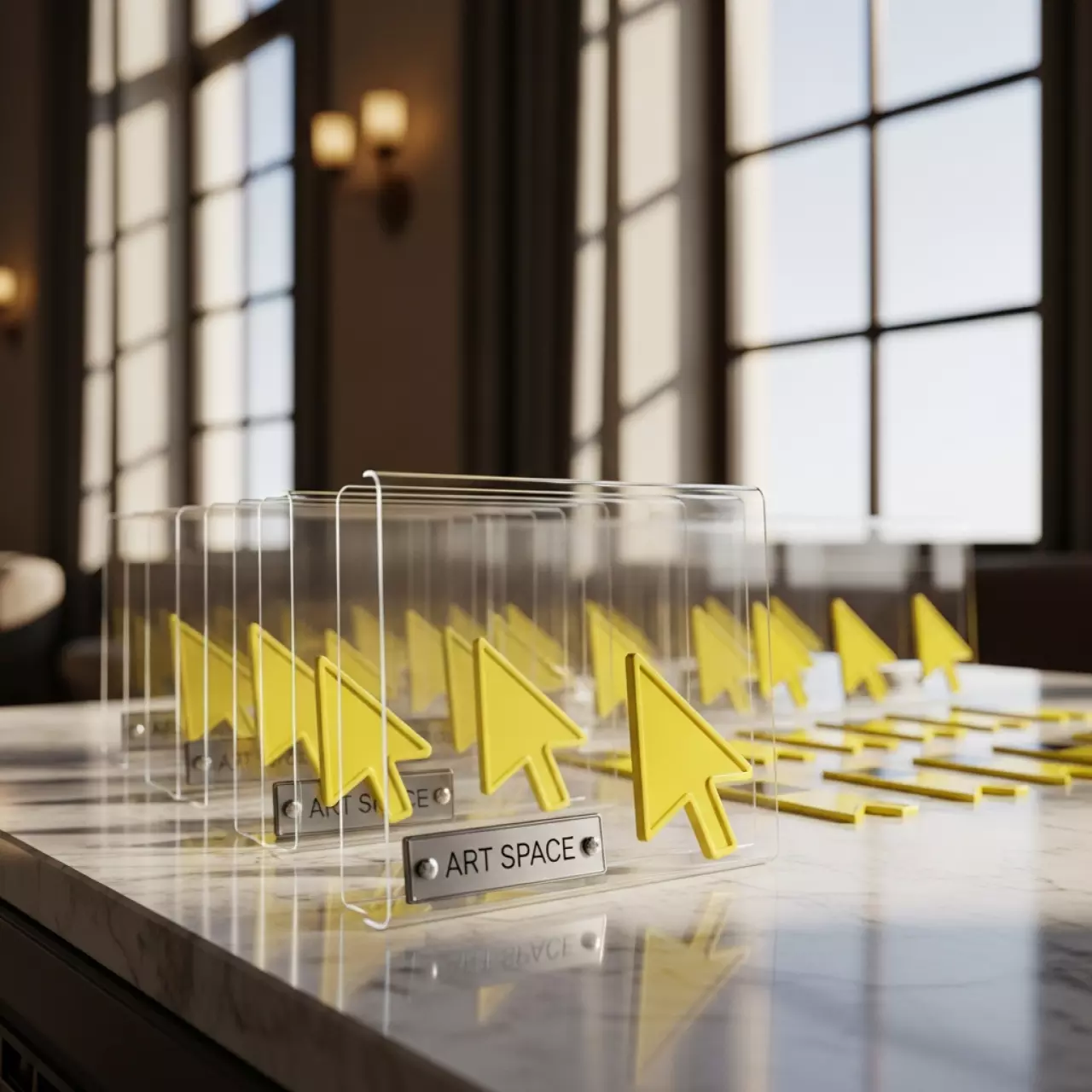 Аренда Календарные курсоры на жесткой ленте 297x300 мм желтые в Radisson Collection Paradise — ART SPACE