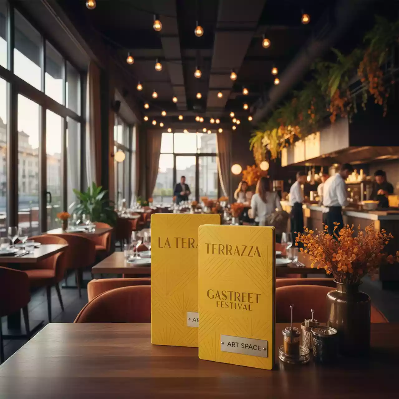 Аренда Календарные курсоры на жесткой ленте 301x320 мм желтые в ресторане «La Terrazza» — ART SPACE