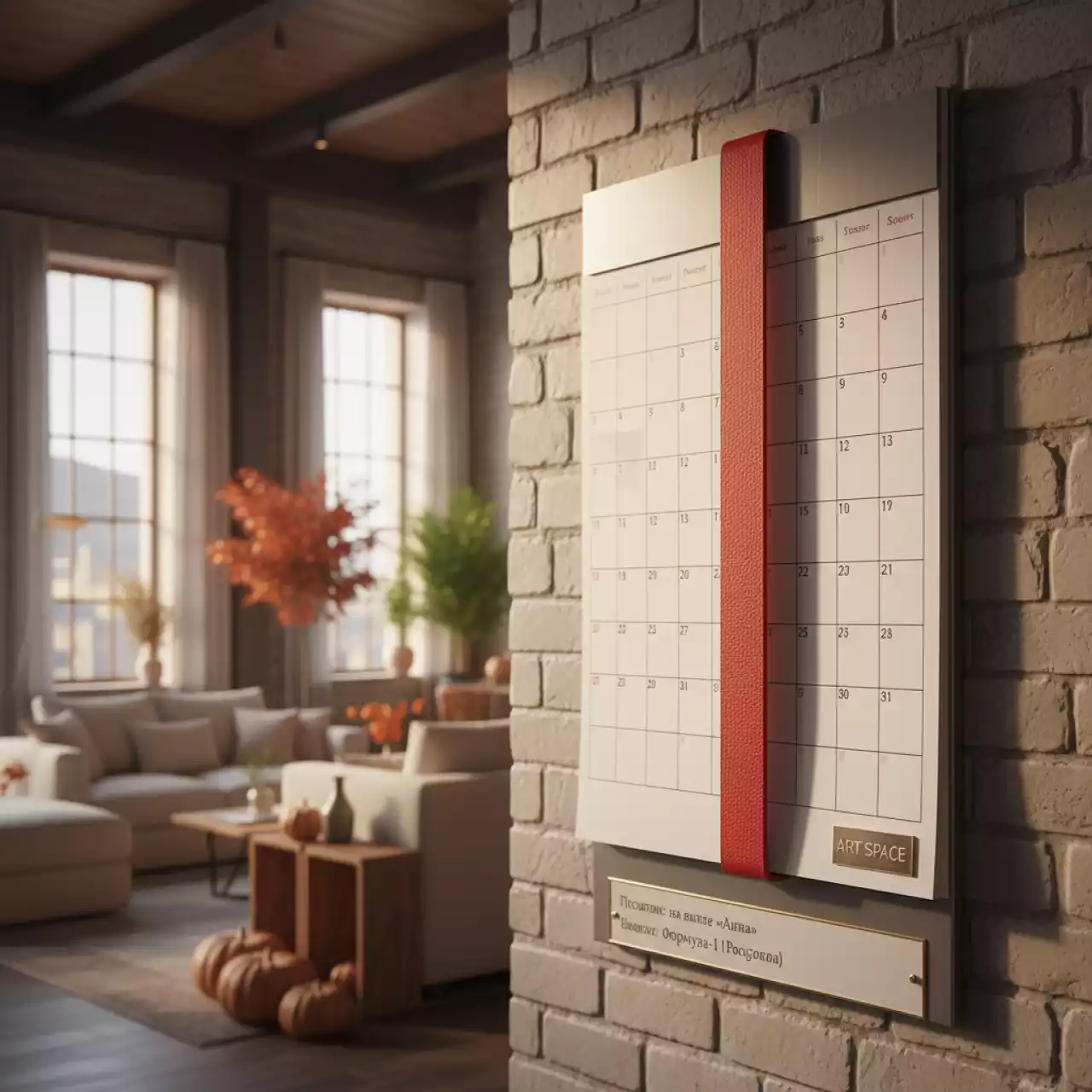 Аренда Календарные курсоры на жесткой ленте красные 391x420 мм на вилле «Анна» — ART SPACE