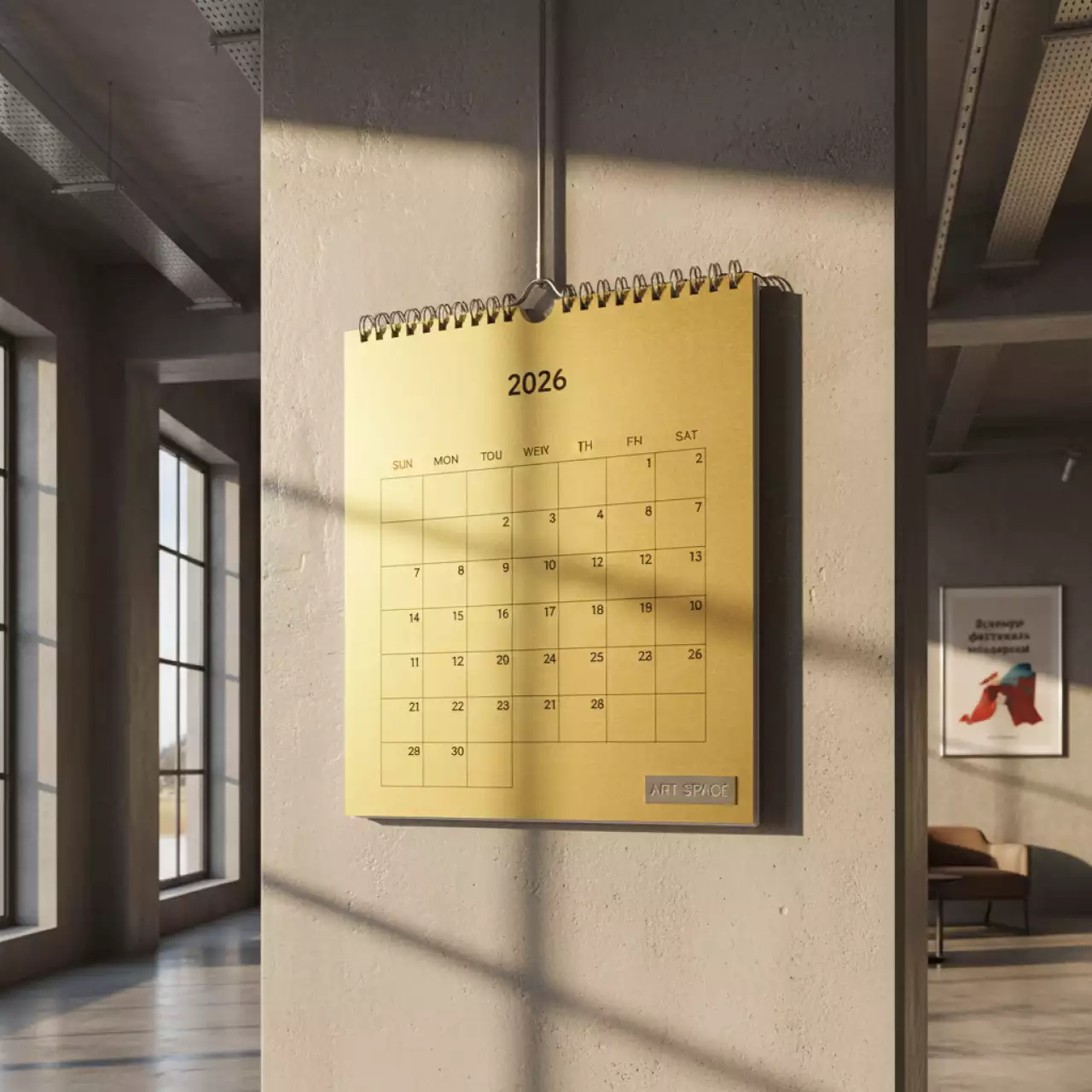 Аренда Календарный блок КЛАССИКА 2026 мини 1 спираль 297х445 мм золотой супер металлик в Rixos Krasnaya Polyana — ART SPACE