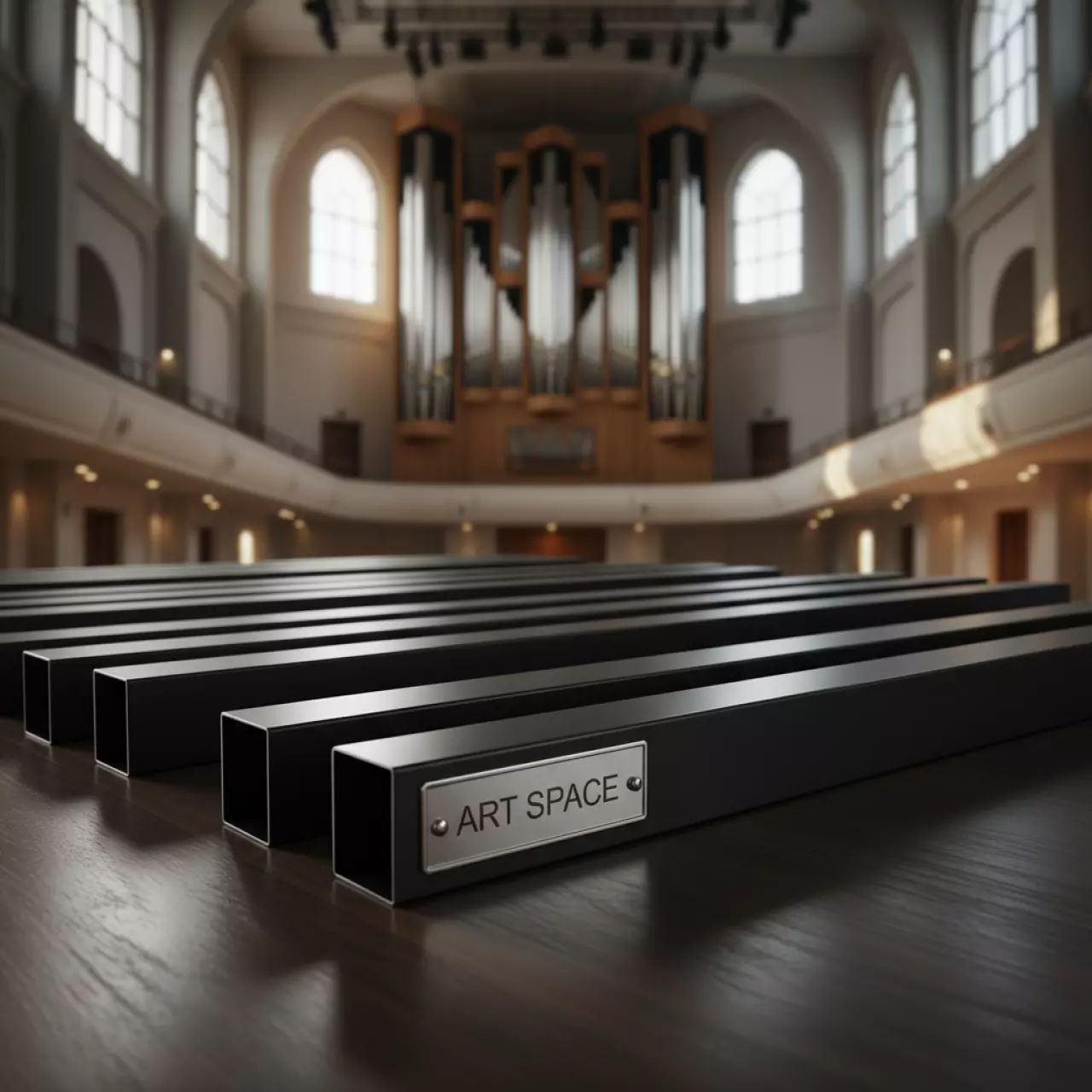 Аренда Каналы металлические Metalbind O Simple Channel А4 297 мм 7 мм черные в Зале органной и камерной музыки — ART SPACE