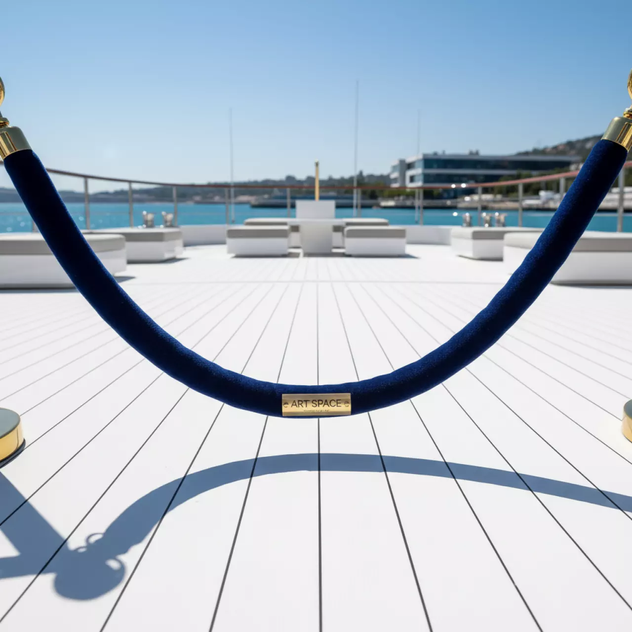 Аренда Канат бархатный для стойки ограждения на VIP теплоходе (Морпорт Сочи) — ART SPACE