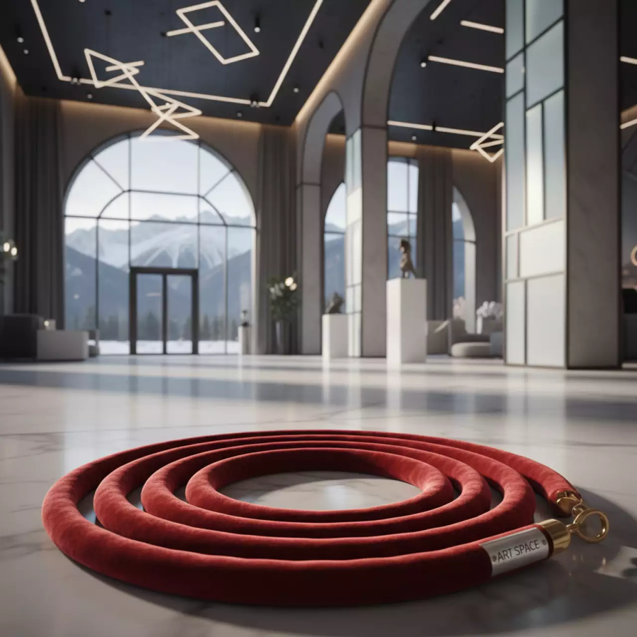 Аренда Канат бархатный красный для столбика ограждения 150 см в Rixos Krasnaya Polyana — ART SPACE