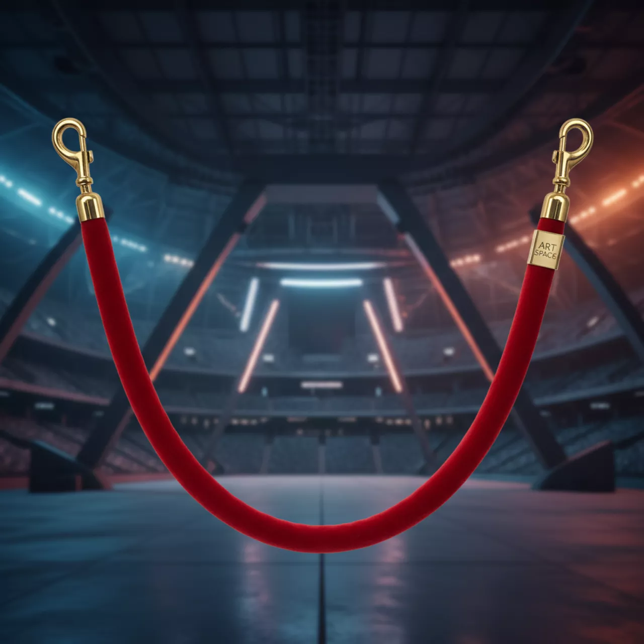 Аренда Канат бархатный красный с золотом для столбика ограждения 150 см на арене «Фишт» — ART SPACE