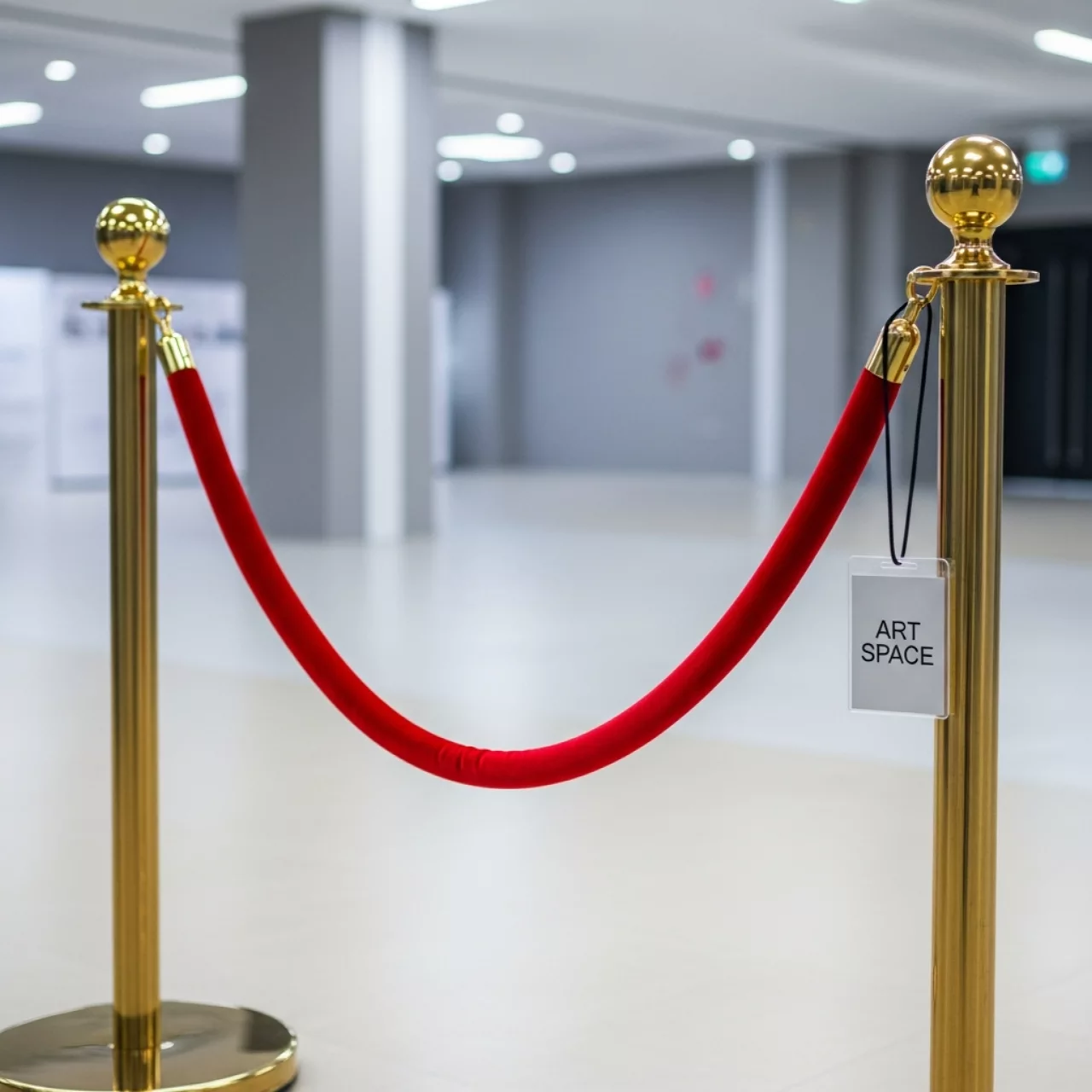 Аренда Канат бархатный красный с золотом для стойки ограждения 150 см в Alpha Sirius — ART SPACE