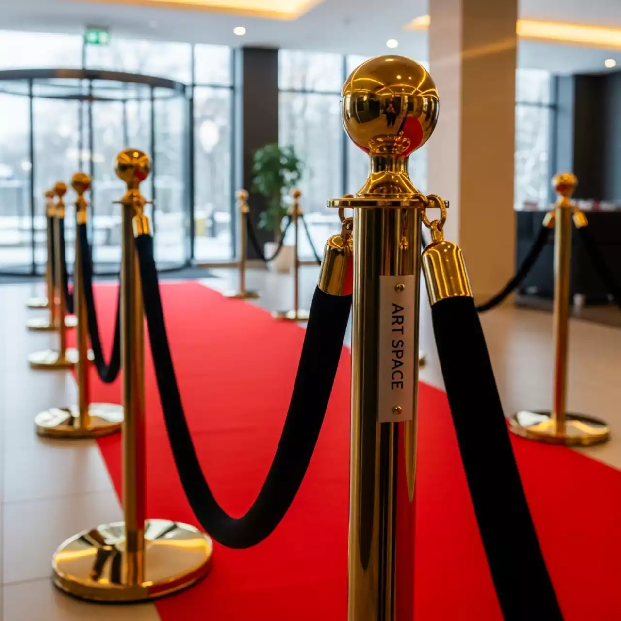 Аренда Канат черный для золотых столбиков Красная дорожка в Cosmos Sochi Hotel — ART SPACE