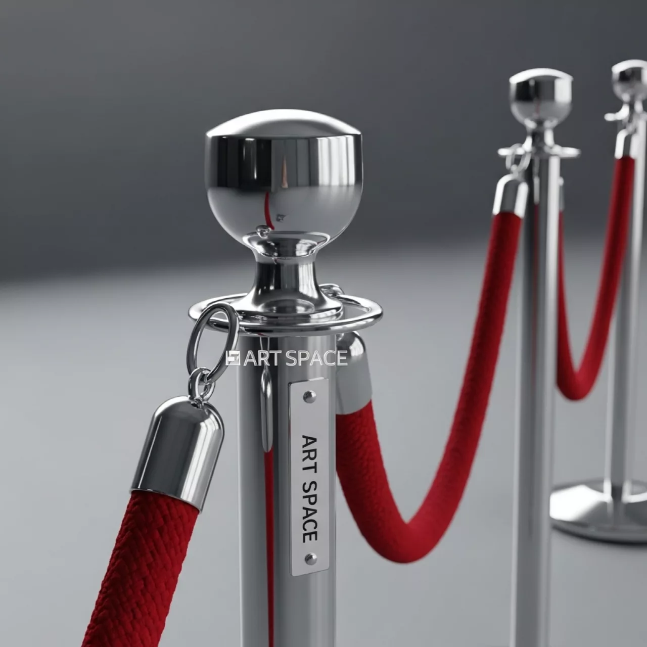 Аренда Канат красный для серебряных столбиков Красная дорожка в МФК «Горный» — ART SPACE