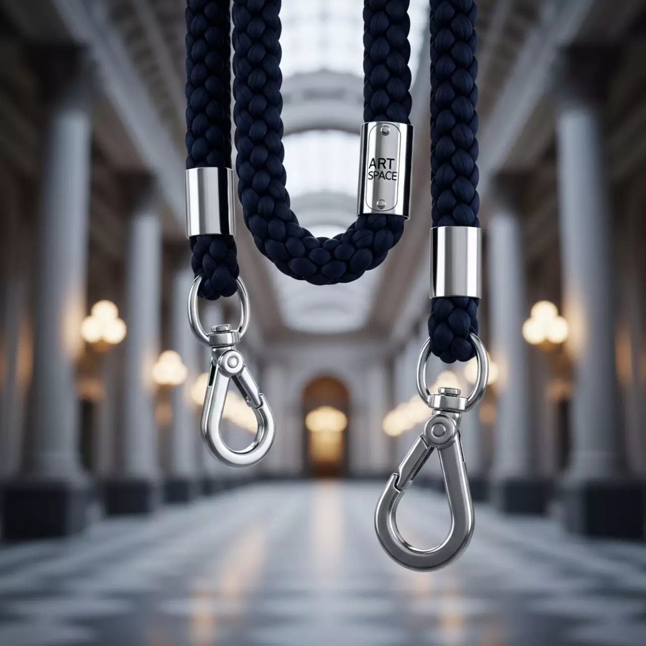 Аренда Канат синий с карабином хром в Gamma Sirius — ART SPACE