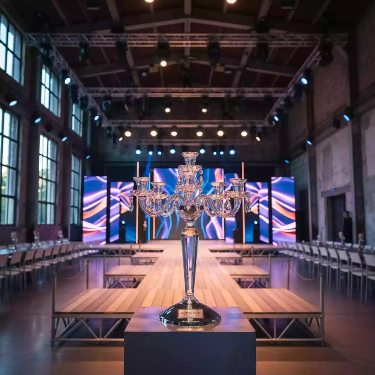 Аренда Канделябр Алис на 9 свечей хрустальный малый в банкетном зале «Дельфин» — ART SPACE