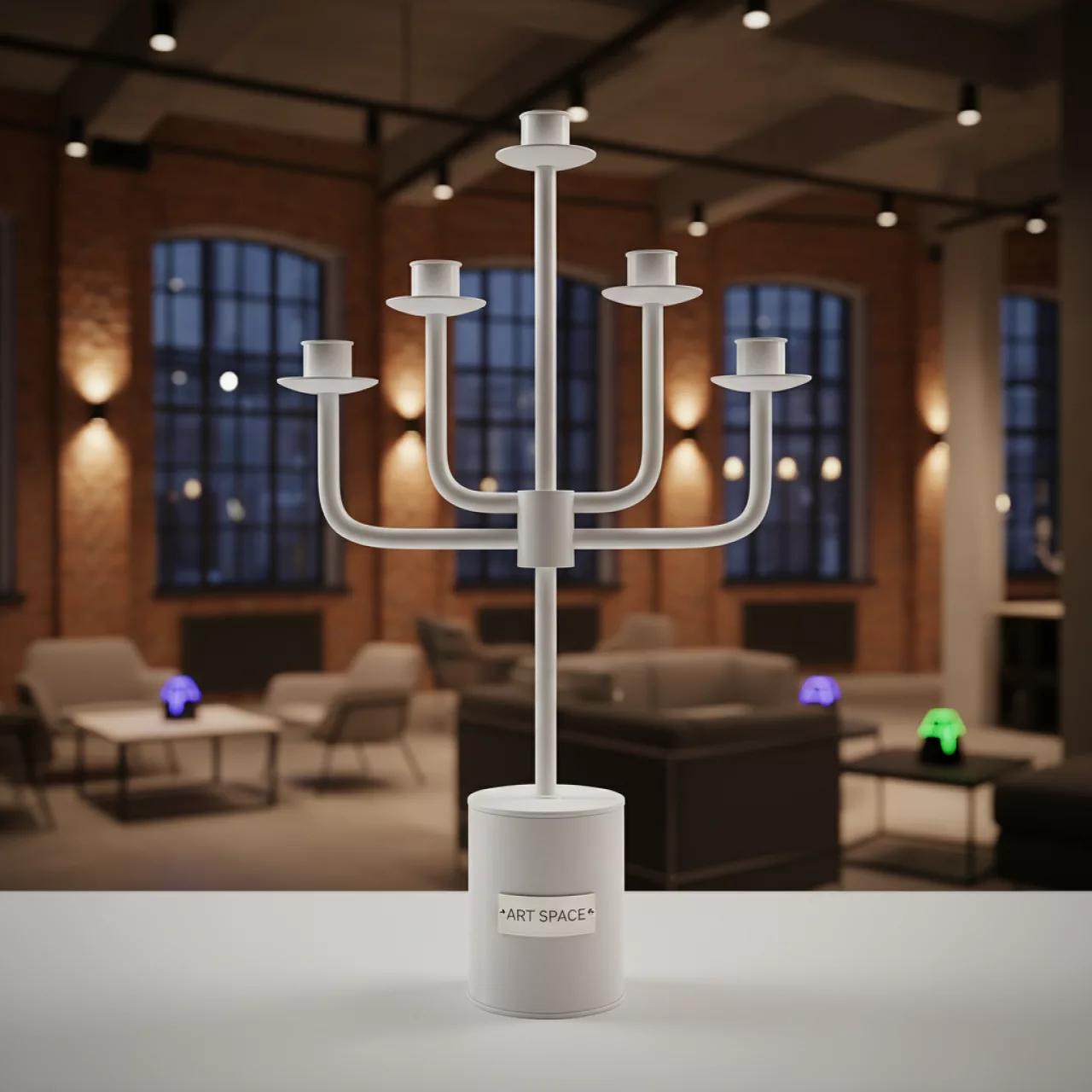 Аренда Канделябр белый 43 см в лофте «Студия 21» — ART SPACE