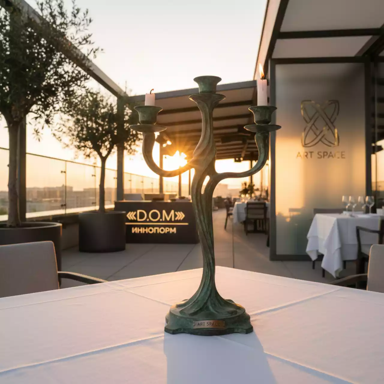 Аренда Канделябр бронза 26 см в ресторане «D.O.M» — ART SPACE
