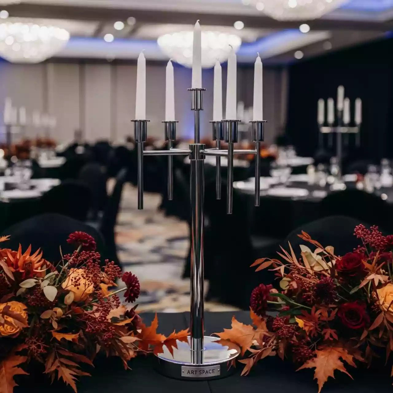 Аренда Канделябр хром 40 см в Сочи Парк Отеле — ART SPACE