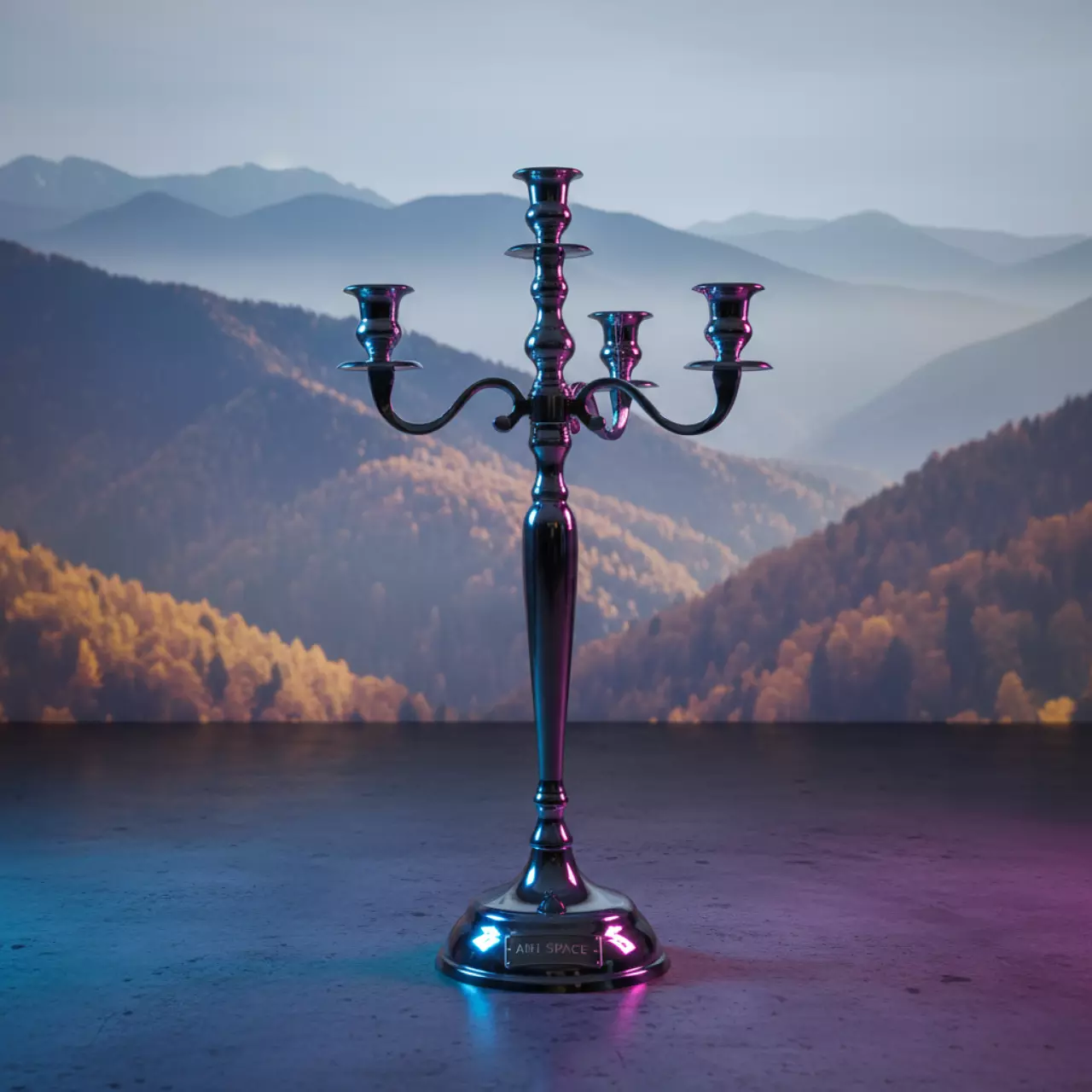 Аренда Канделябр Lumier 5 рожковый серебряный 100 см в Поляна 1389 Отель и Спа — ART SPACE