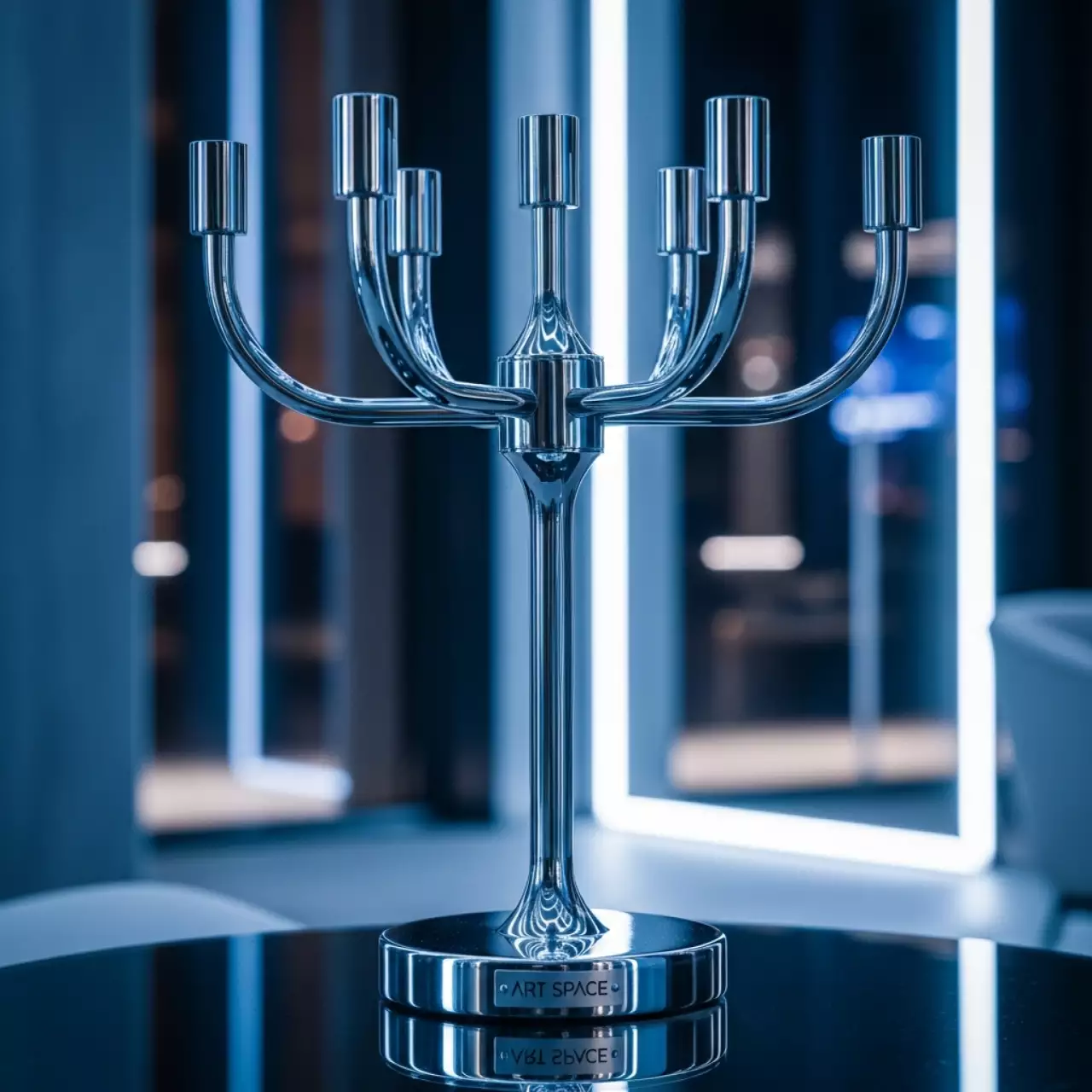 Аренда Канделябр на 5 рожков серебристый в Delta Sirius — ART SPACE