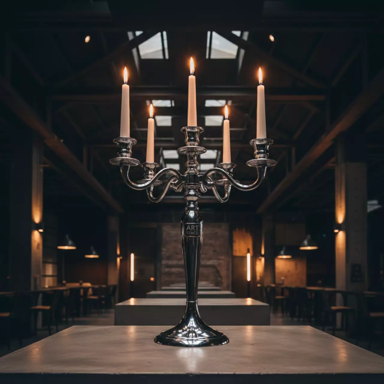 Аренда Канделябр Silver серебристый в ресторане «D.O.M» — ART SPACE