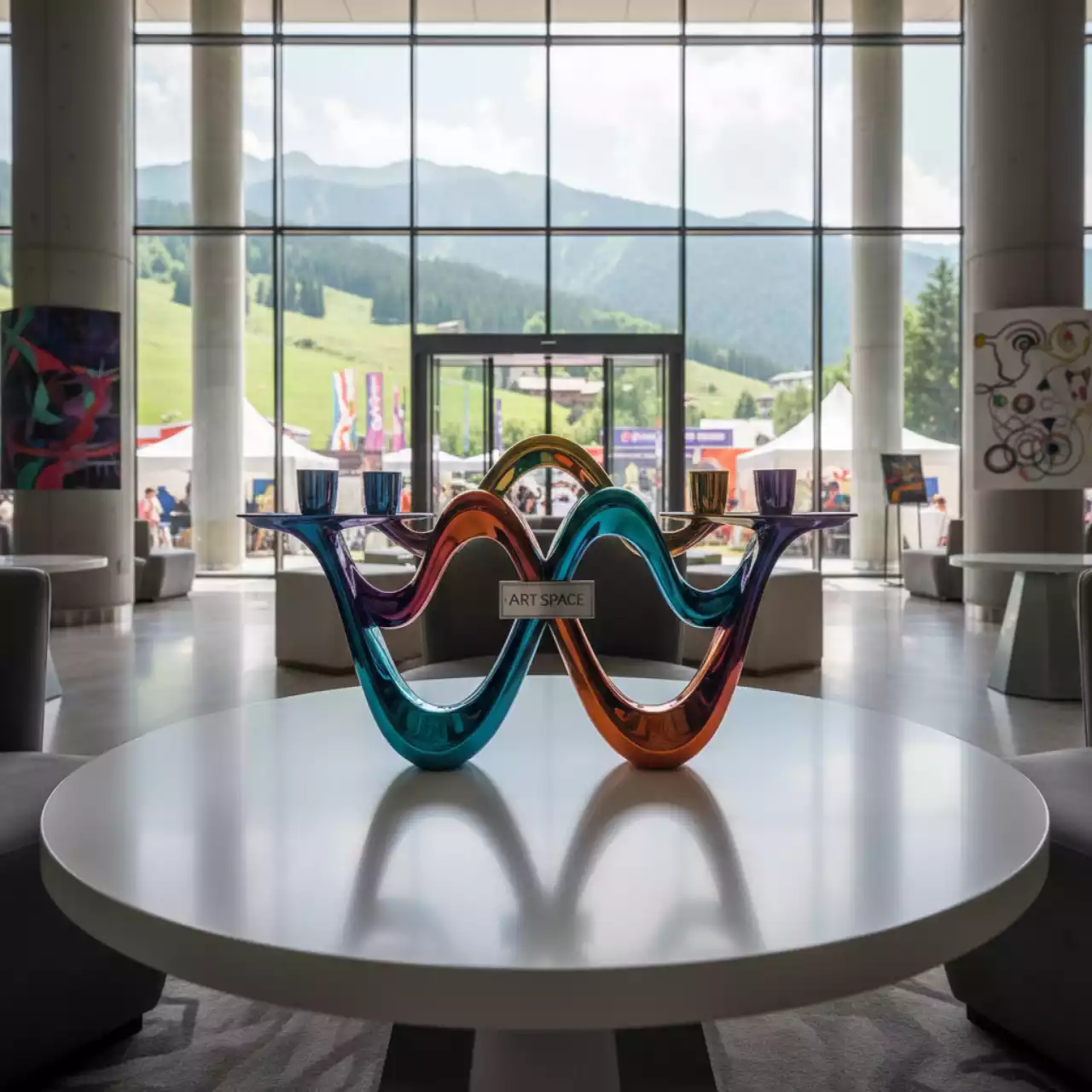 Аренда Канделябр Волны на 5 свечей 36 см в Sochi Marriott Krasnaya Polyana — ART SPACE