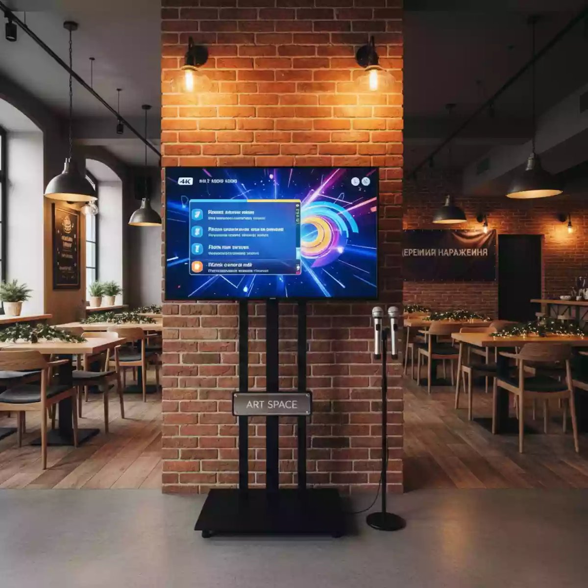 Аренда Караоке с ТВ 65 дюймов в ресторане «Сыроварня» — ART SPACE