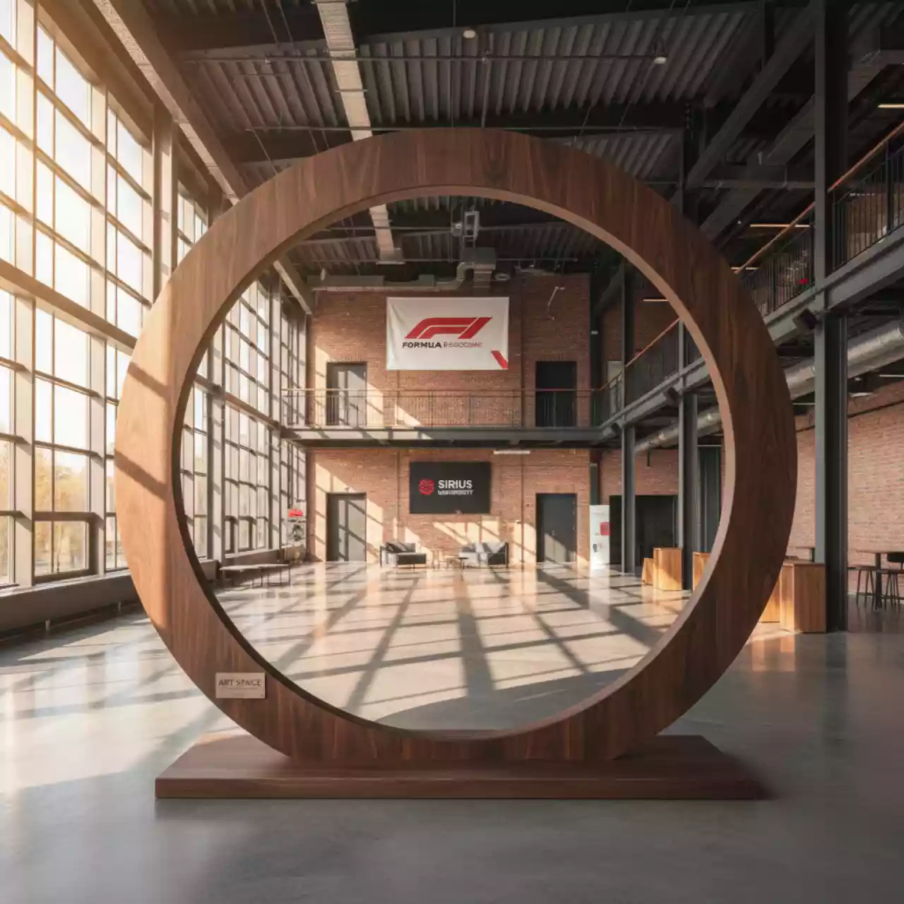 Аренда Каркас арки круглый деревянный орех диаметр 2,4 м в Университете «Сириус» — ART SPACE