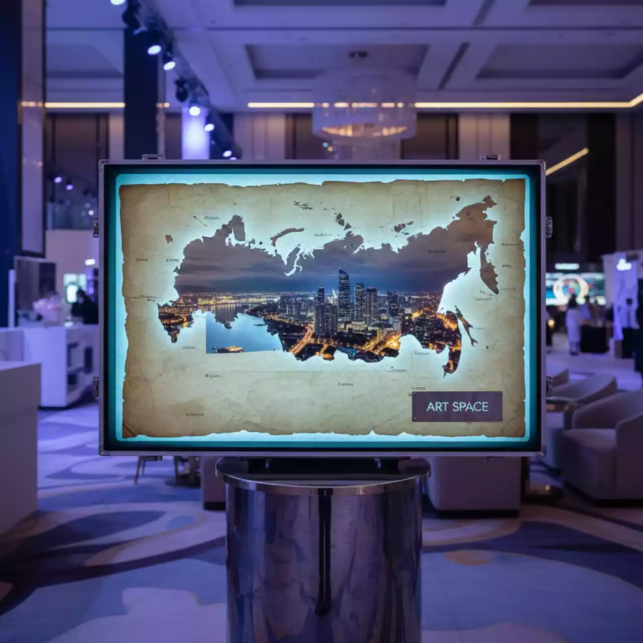 Аренда Карта России большая с подсветкой контражур в Гранд Отель Сочи — ART SPACE