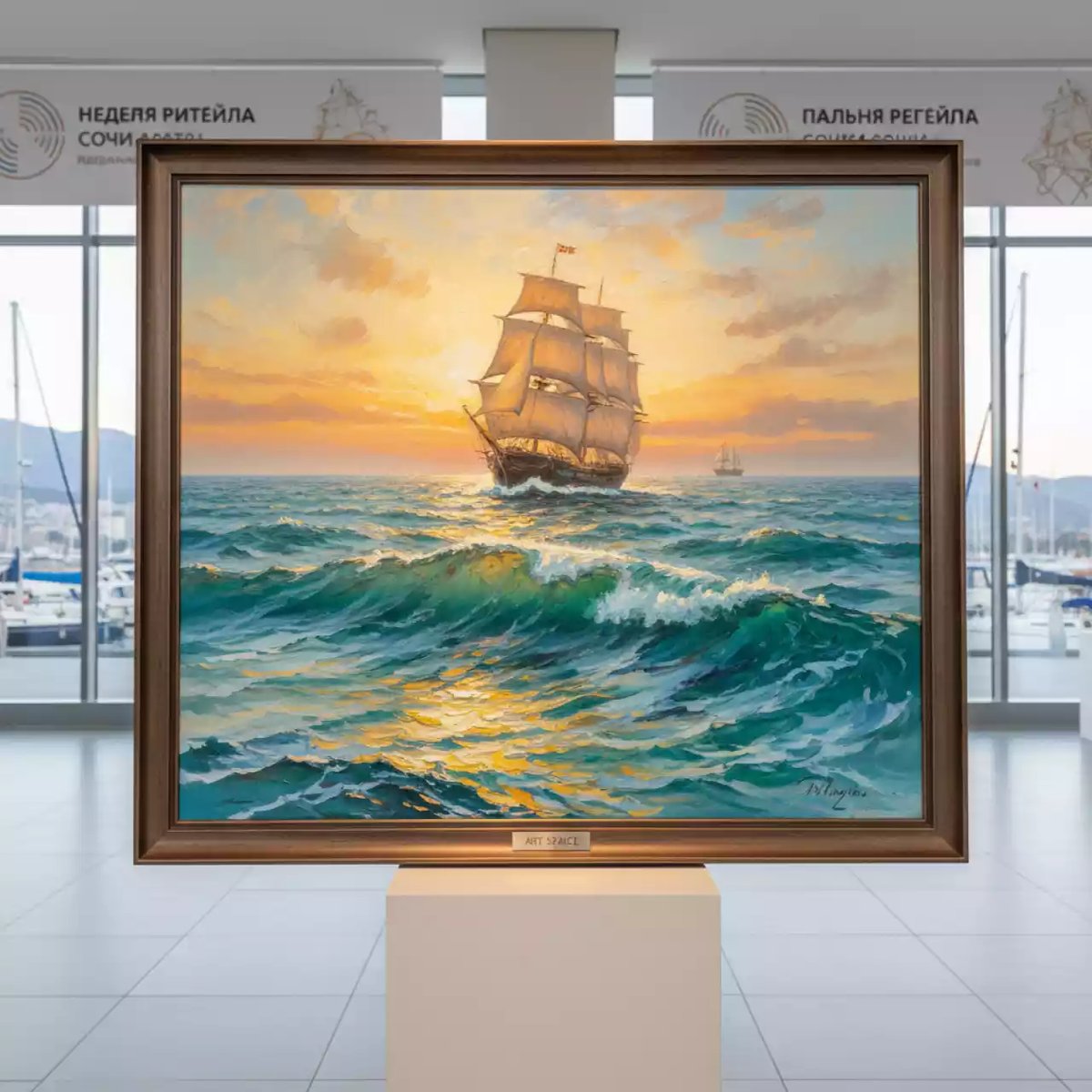 Аренда Картина Айвазовский Иван № 08 на парусной регате (Сочи) — ART SPACE