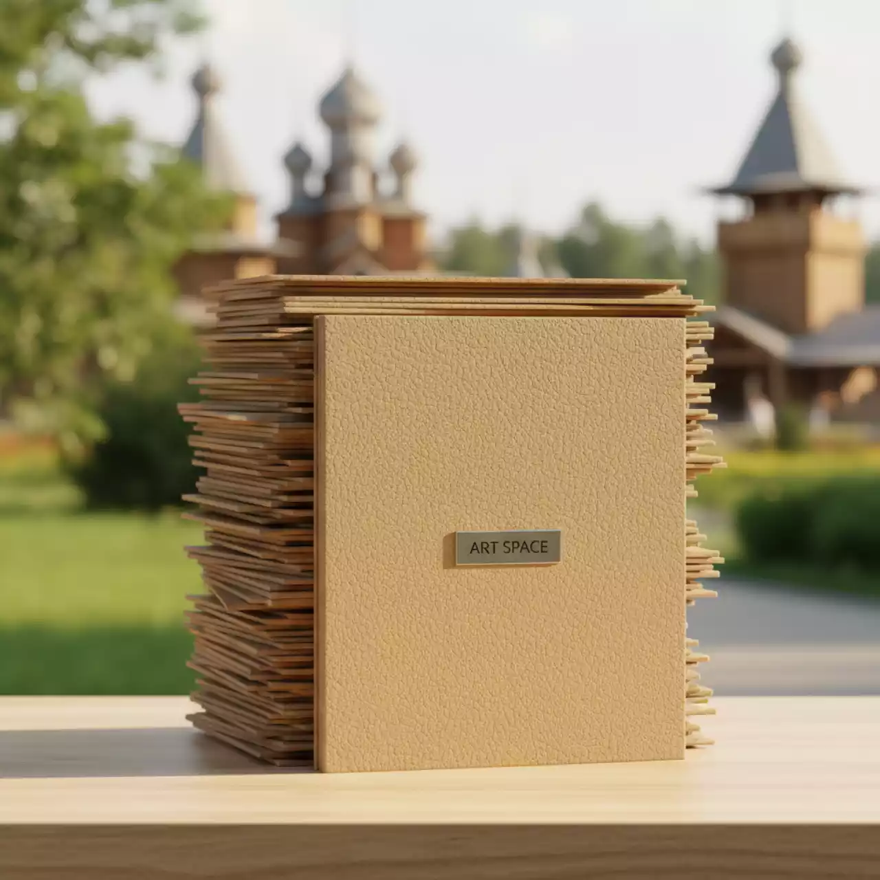 Аренда Картонная обложка для переплета кожа A4 230 г м² песочная в этно-парке «Моя Россия» — ART SPACE