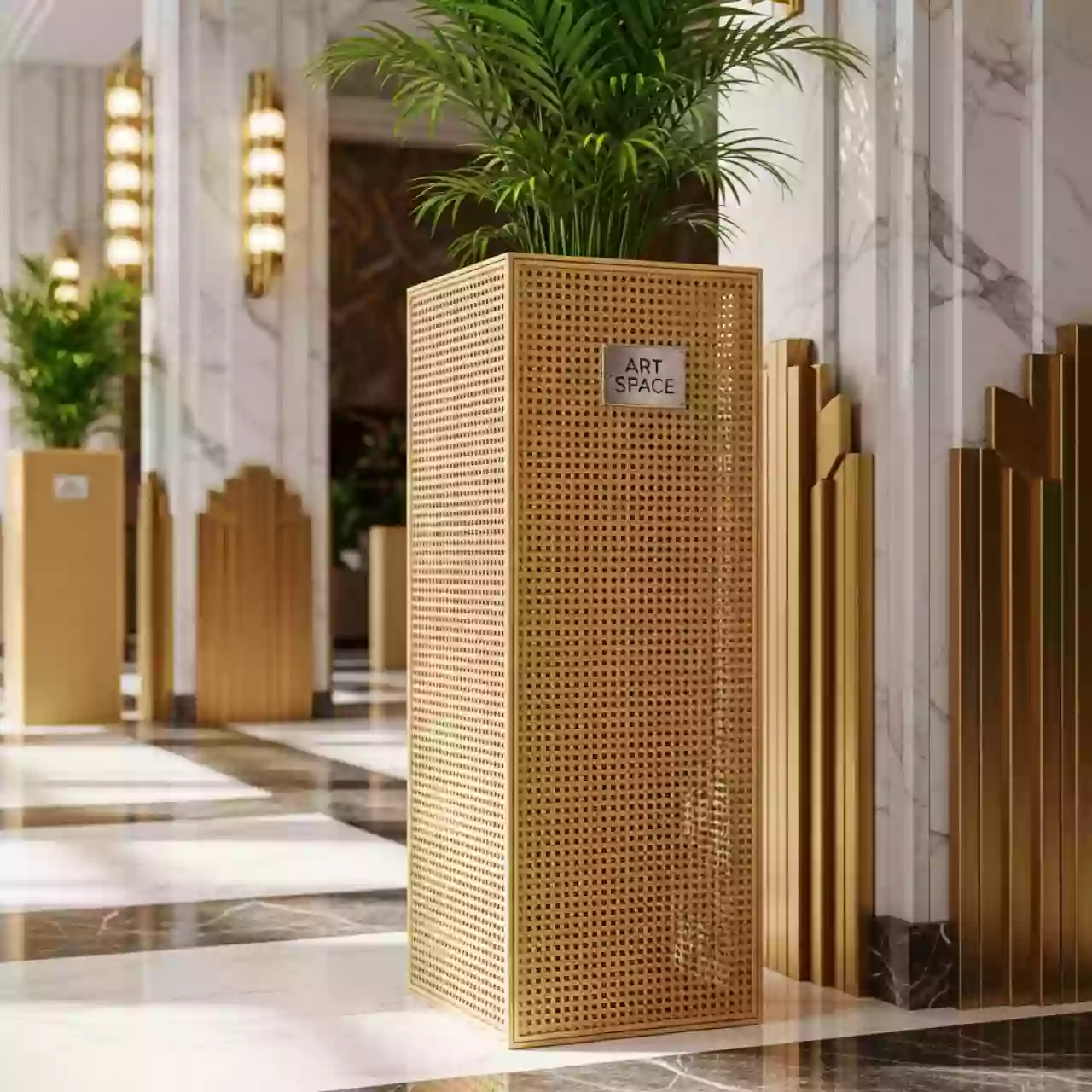 Аренда Кашпо для цветов большое плетеное из искусственного ротанга соломенное Лунго в Bridge Resort — ART SPACE