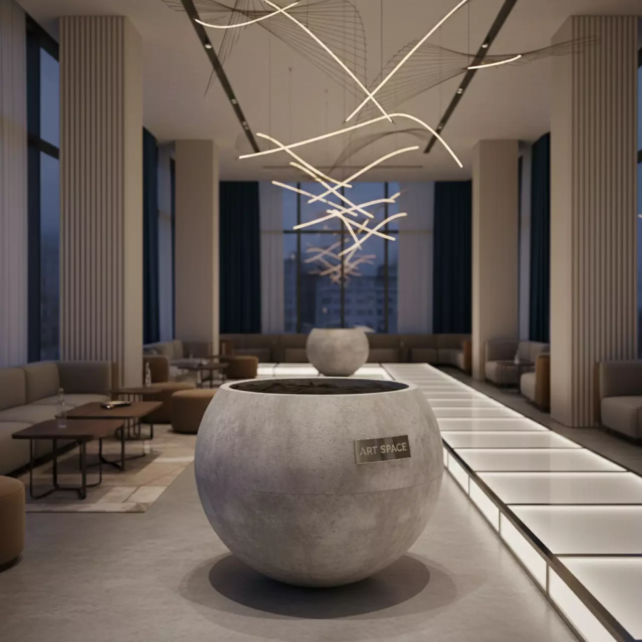 Аренда Кашпо для цветов Prosperplast Beton Bowl бетон 39 л в ресторане «D.O.M» — ART SPACE