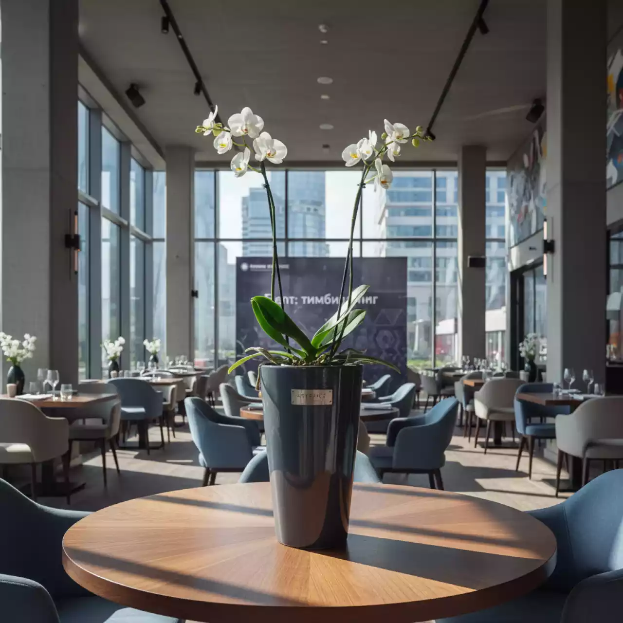 Аренда Кашпо для цветов Prosperplast Coubi Orchid графит 1,5 л в ресторане «Brunello» — ART SPACE