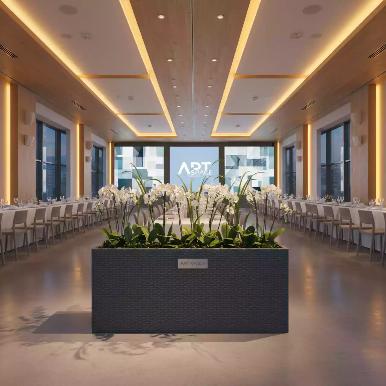 Аренда Кашпо для цветов Prosperplast Rato Low 64 37 л антрацит в банкетном зале «Дельфин» — ART SPACE