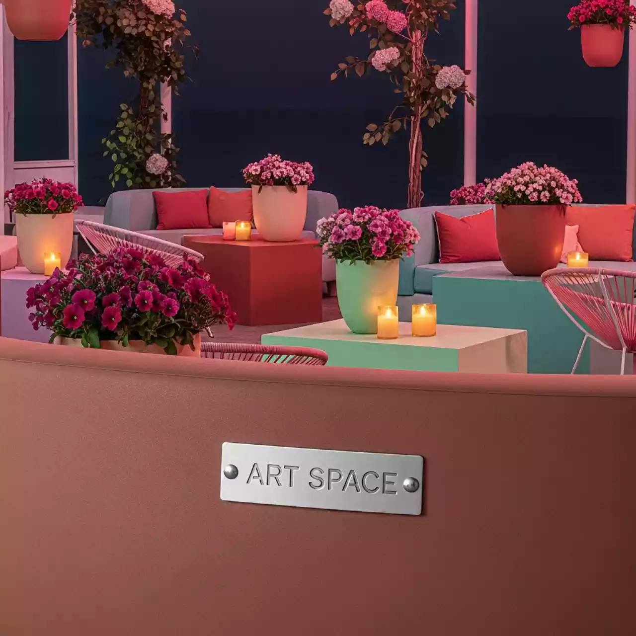 Аренда Кашпо для цветов Prosperplast Rato Low мокка в пляжном клубе Del Mar — ART SPACE