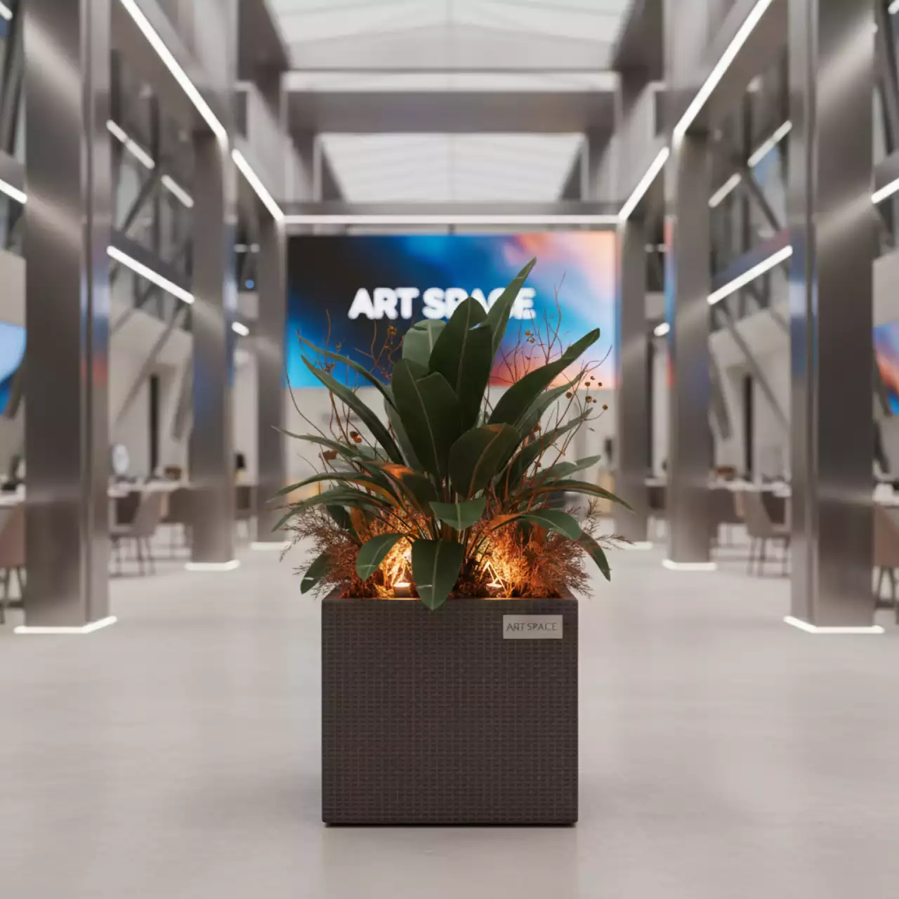 Аренда Кашпо для цветов Prosperplast Rato Low венге 32,21 л в ресторане «Баран-Рапан» — ART SPACE