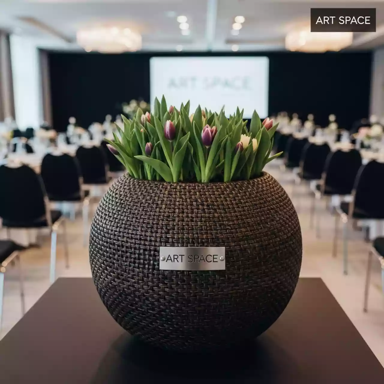 Аренда Кашпо для цветов Prosperplast Rato Round 153 15 л венге в банкетном зале «Дельфин» — ART SPACE