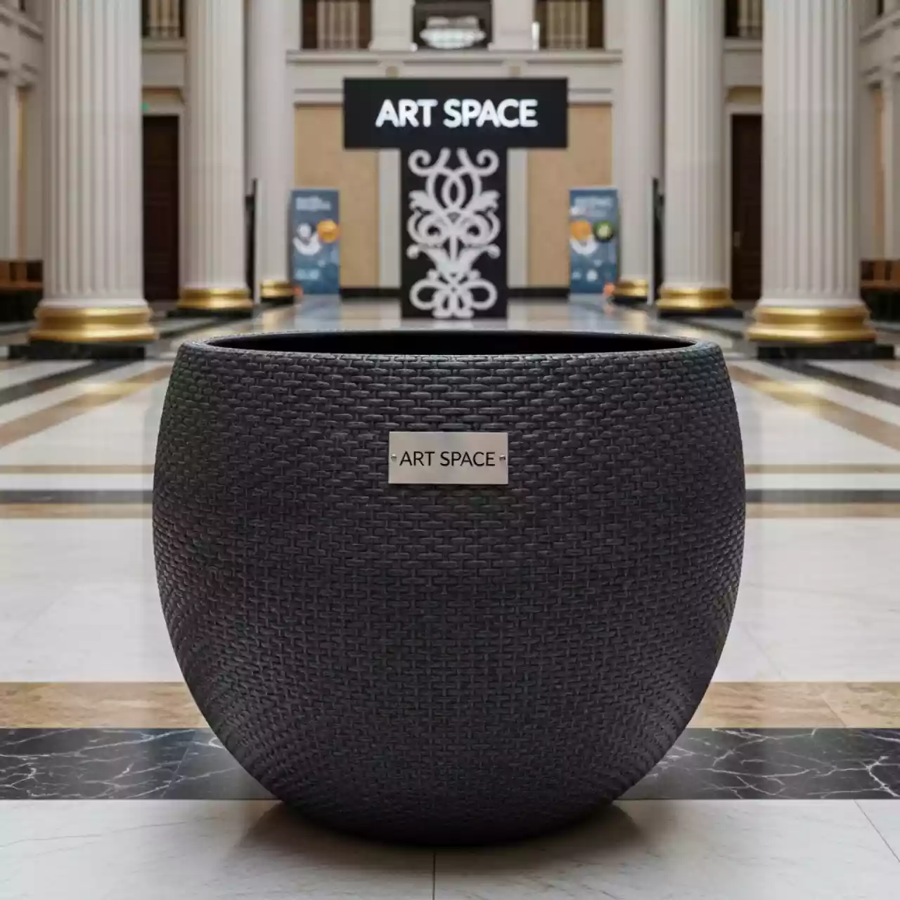 Аренда Кашпо для цветов Prosperplast Rato Round 15.3 15 л антрацит в санатории «Металлург» — ART SPACE