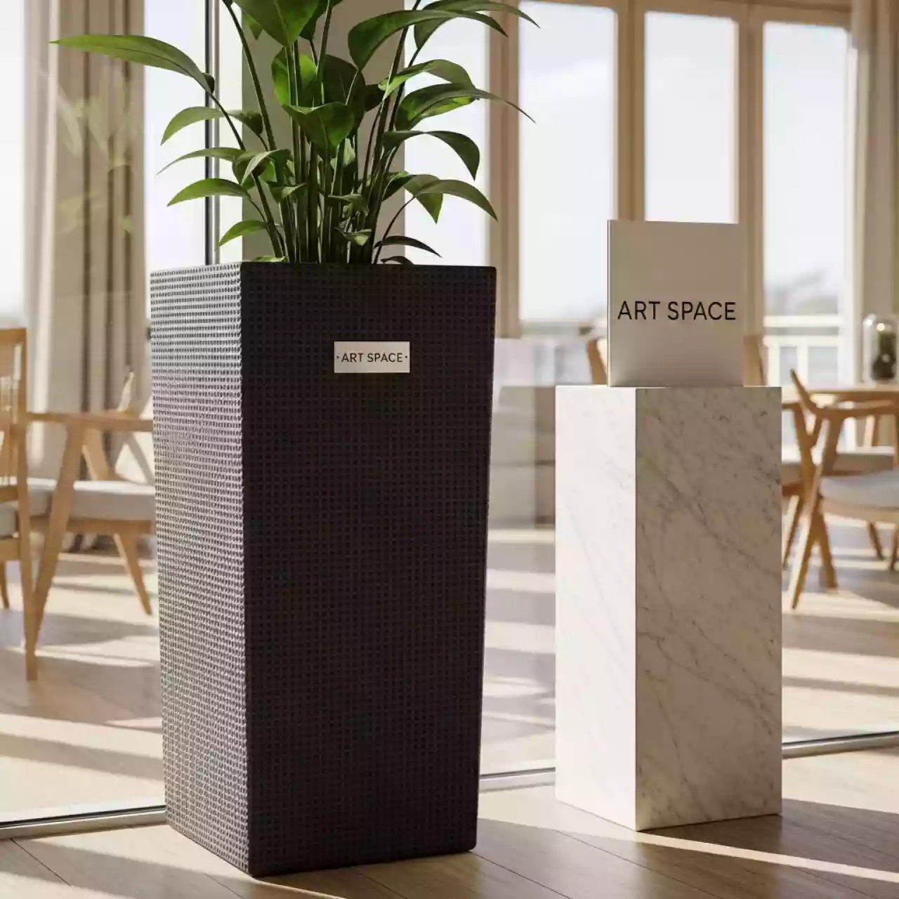 Аренда Кашпо для цветов Prosperplast Rato Square 915 37 л антрацит в пляжном комплексе VinoGrad — ART SPACE