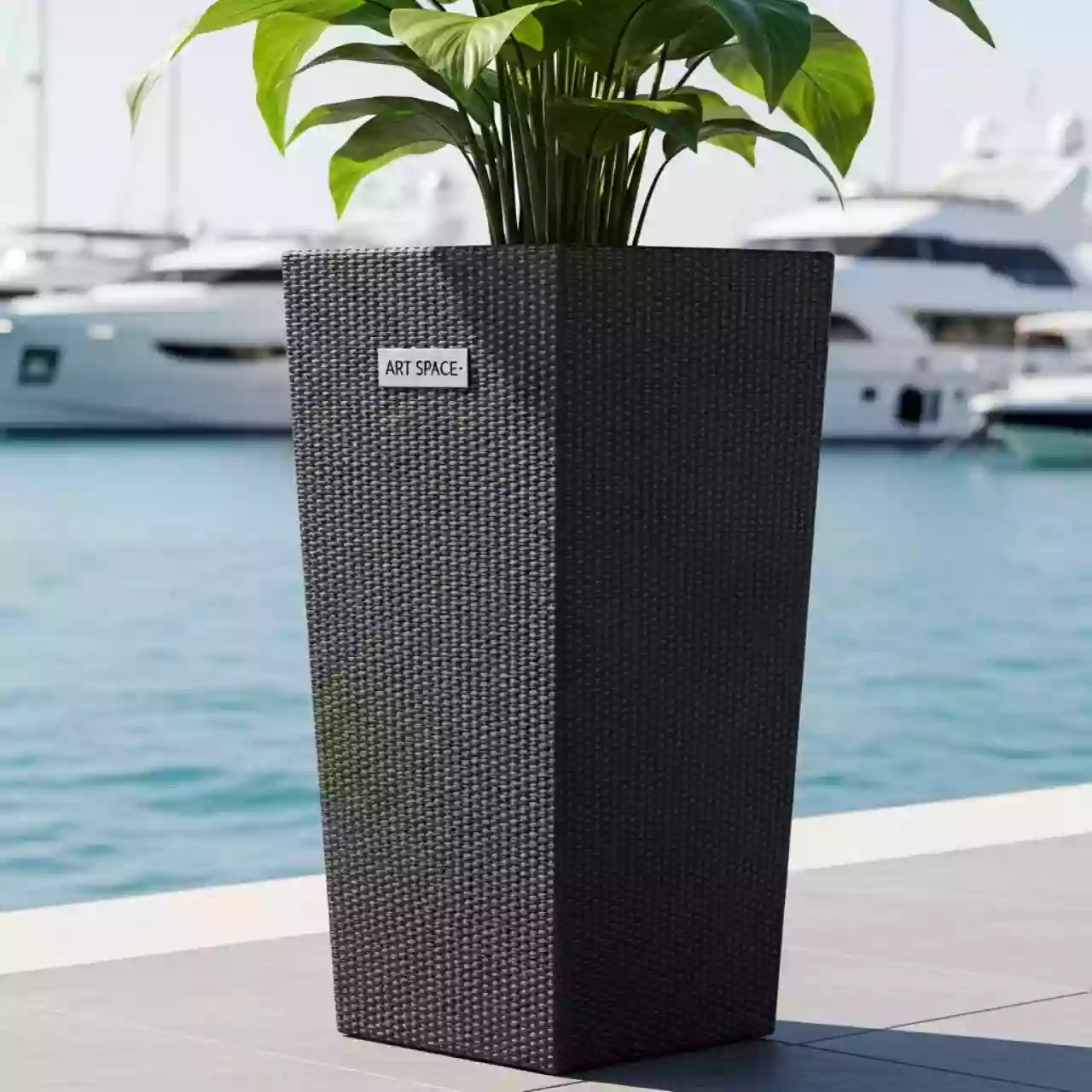 Аренда Кашпо для цветов Prosperplast Rato Square 915 37 л венге на территории Морпорта Сочи — ART SPACE