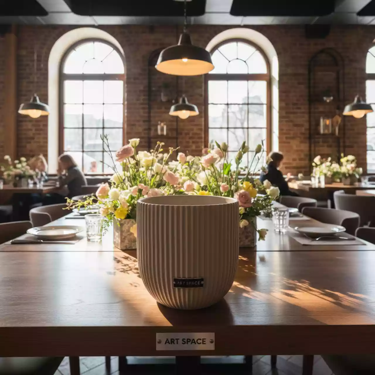 Аренда Кашпо для цветов Prosperplast Sandy мокко в ресторане «Сыроварня» — ART SPACE