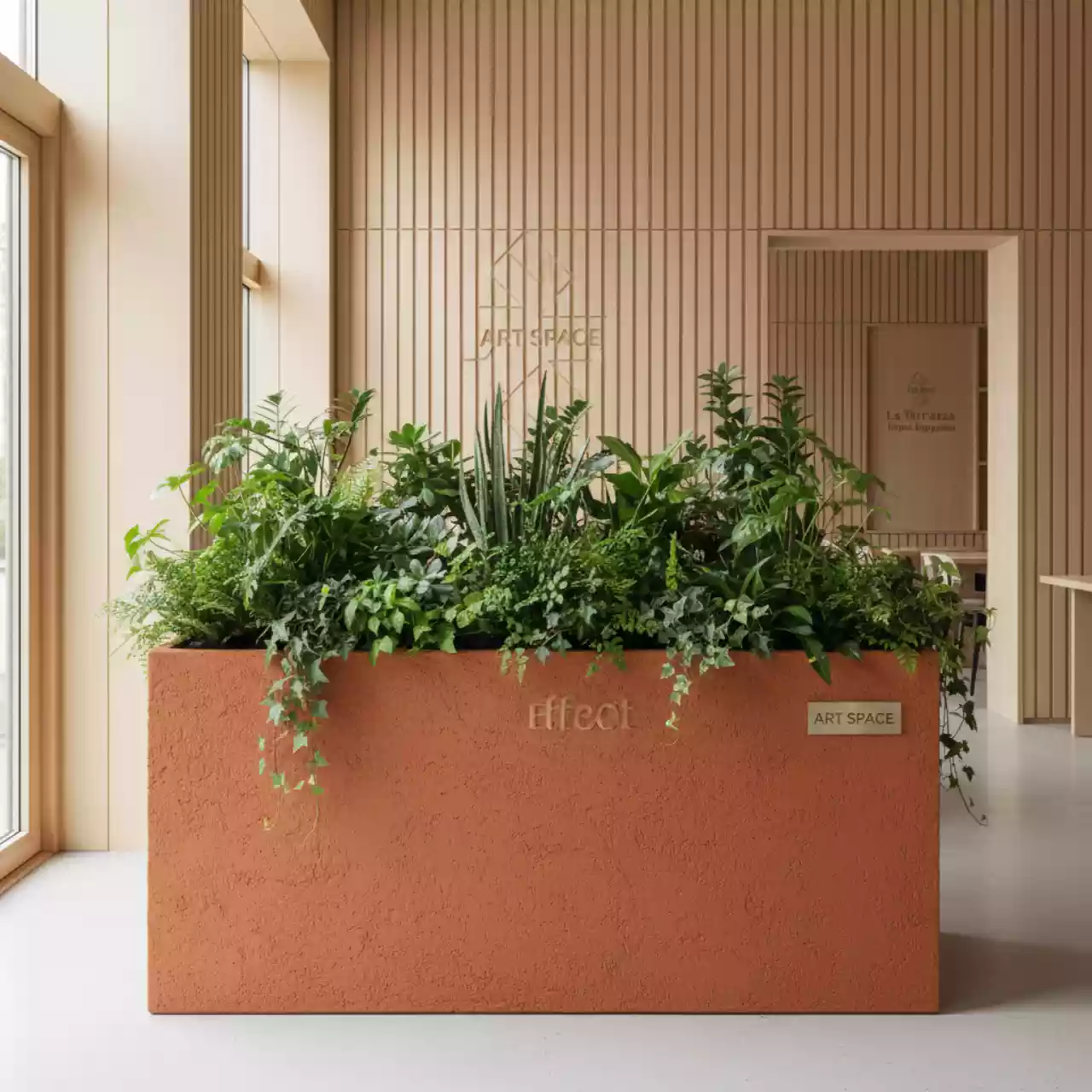 Аренда Кашпо для цветов Prosperplast Tubus Case Effect 38,6 л терракотовое в ресторане «La Terrazza» — ART SPACE