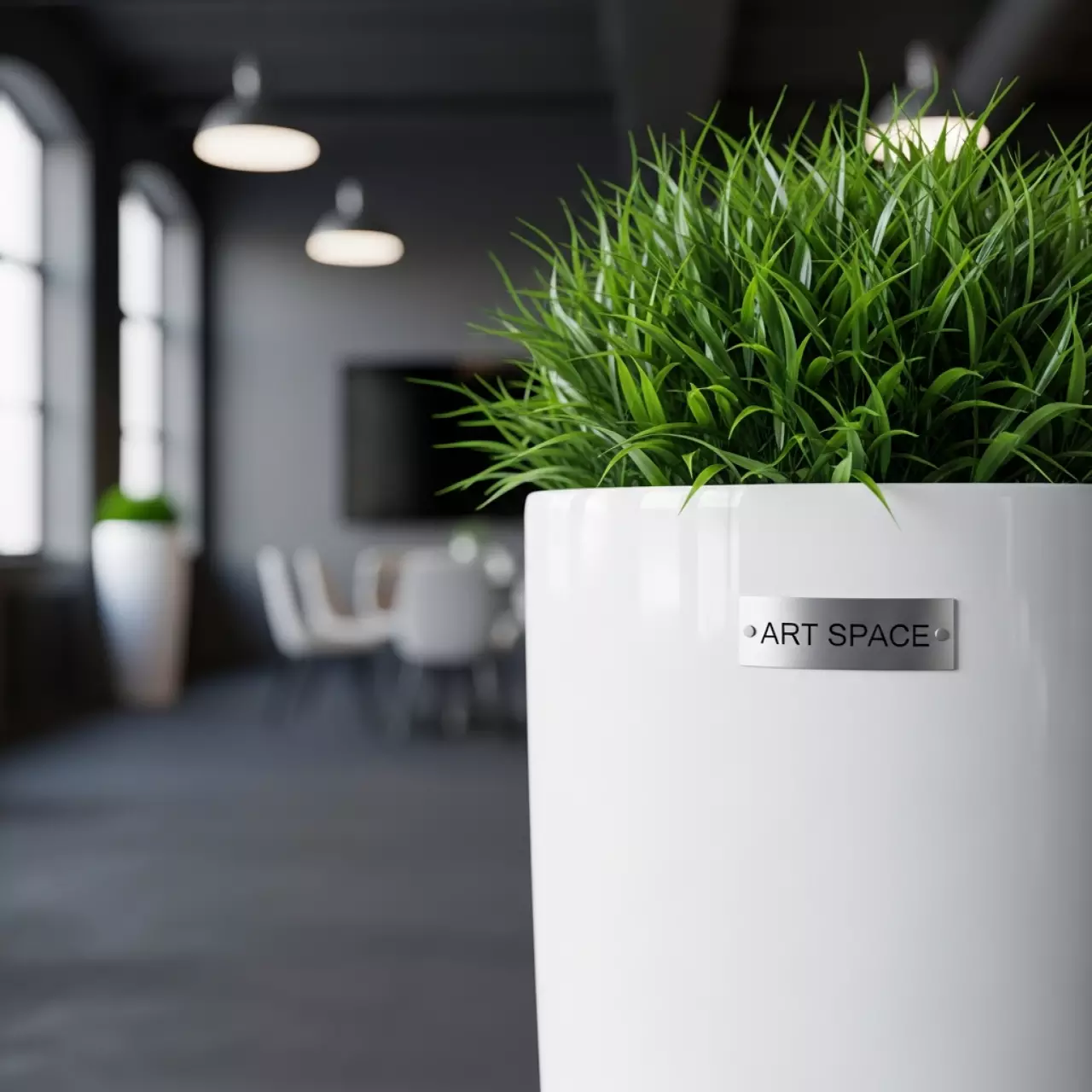 Аренда Кашпо для цветов Prosperplast Tubus Slim 8,4 л белое в МФК «Горный» — ART SPACE