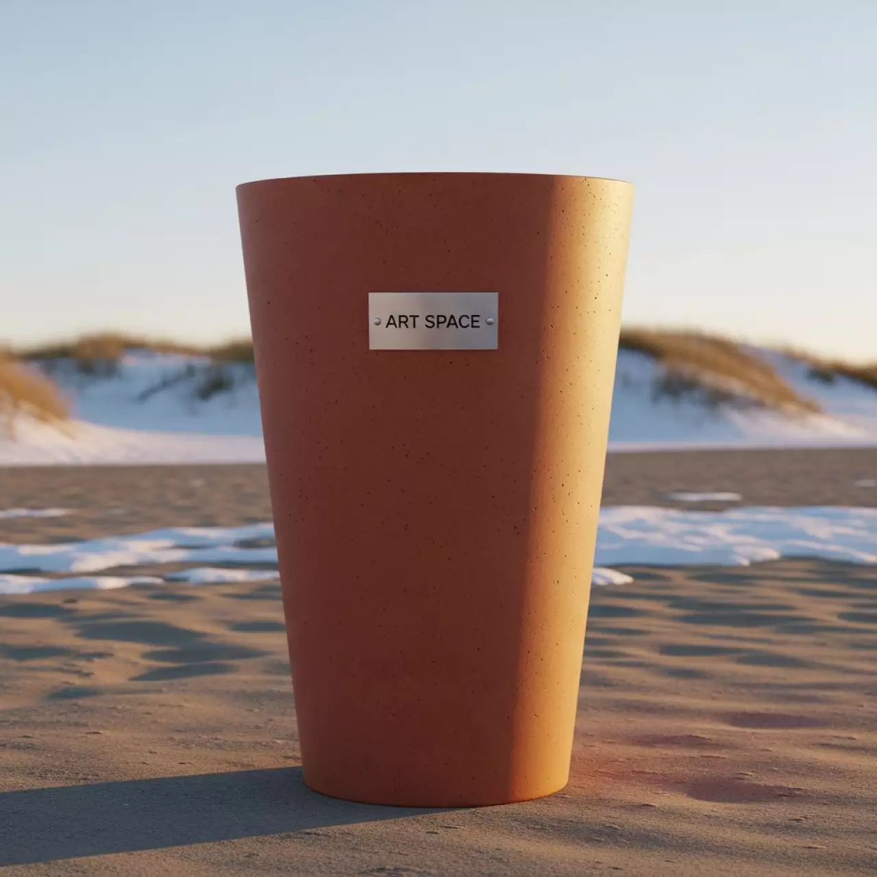 Аренда Кашпо для цветов Prosperplast Tubus Slim Beton Effect 64 35 л терракотовое на пляже «Ривьера» — ART SPACE