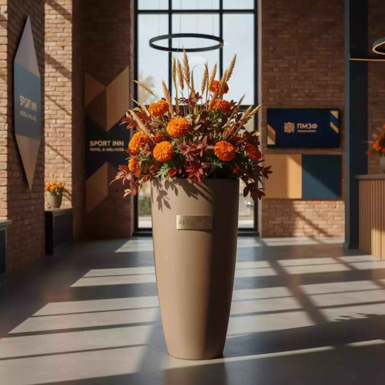 Аренда Кашпо для цветов Prosperplast Tubus Slim мокко в Sport Inn Hotel & Wellness — ART SPACE